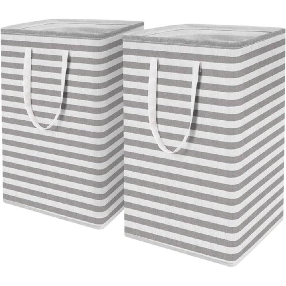 2-Pack Laundry Hamper 75L Collapsible Large Laundry Baskets with Easy Carry